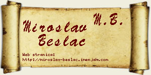 Miroslav Beslać vizit kartica
